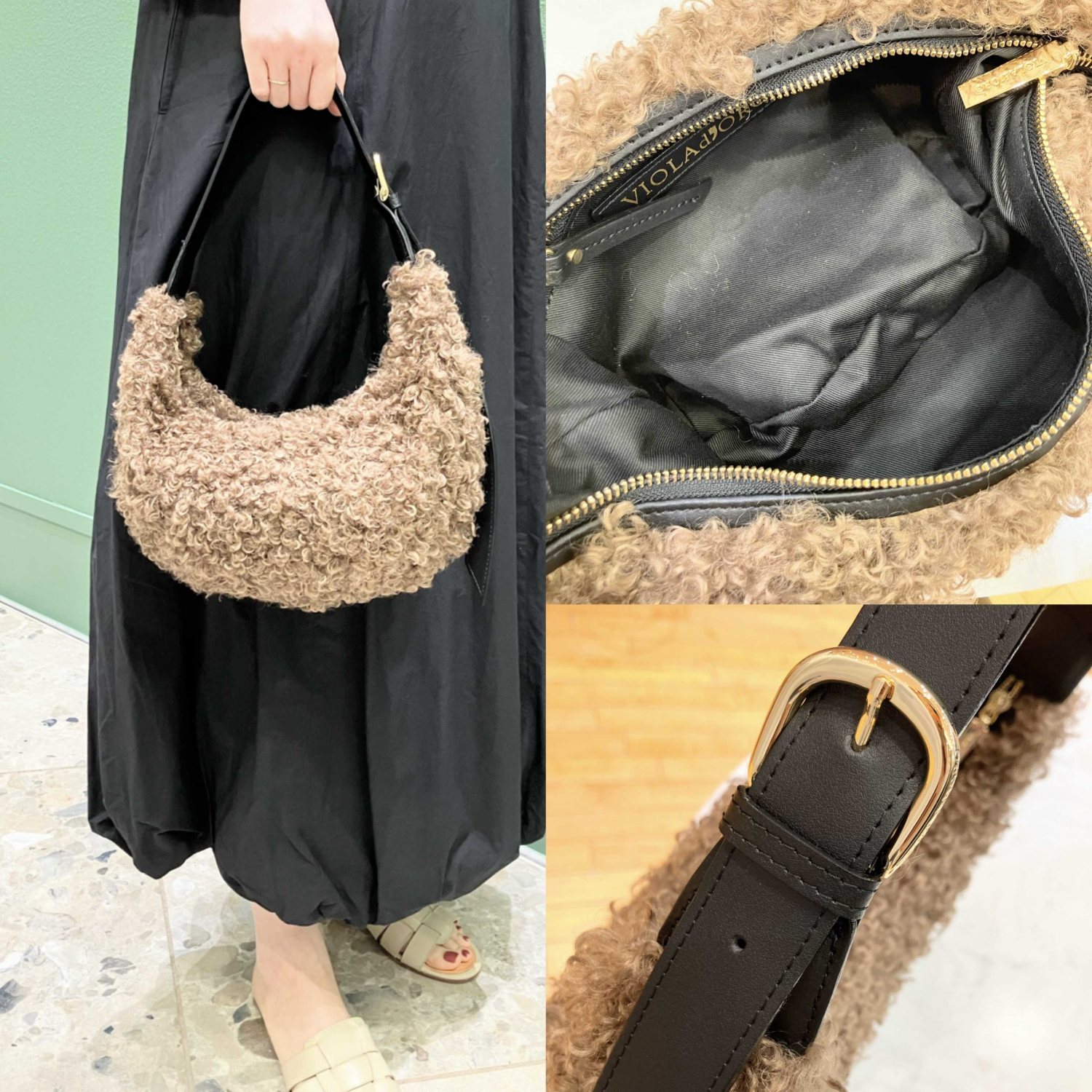 ヴィオラドーロ デミリュクス　ビームス　別注　エコムートン ミニショルダーバッグ VIOLAd'ORO（ヴィオラドーロ）の「VIOLAd'ORO × Demi-Luxe BEAMS