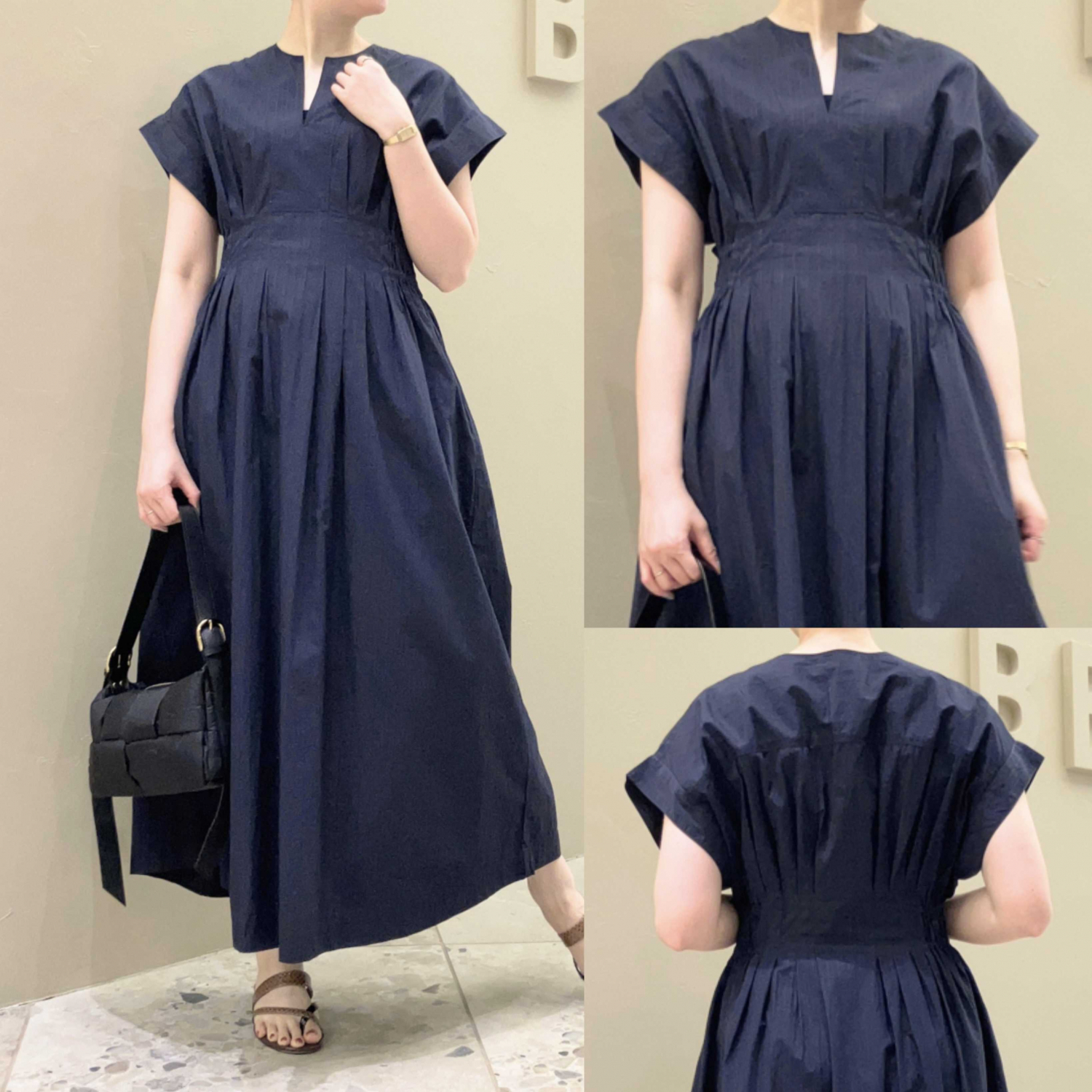 Demi-Luxe BEAMS〉ne Quittez pas/別注ポプリンタックワンピース