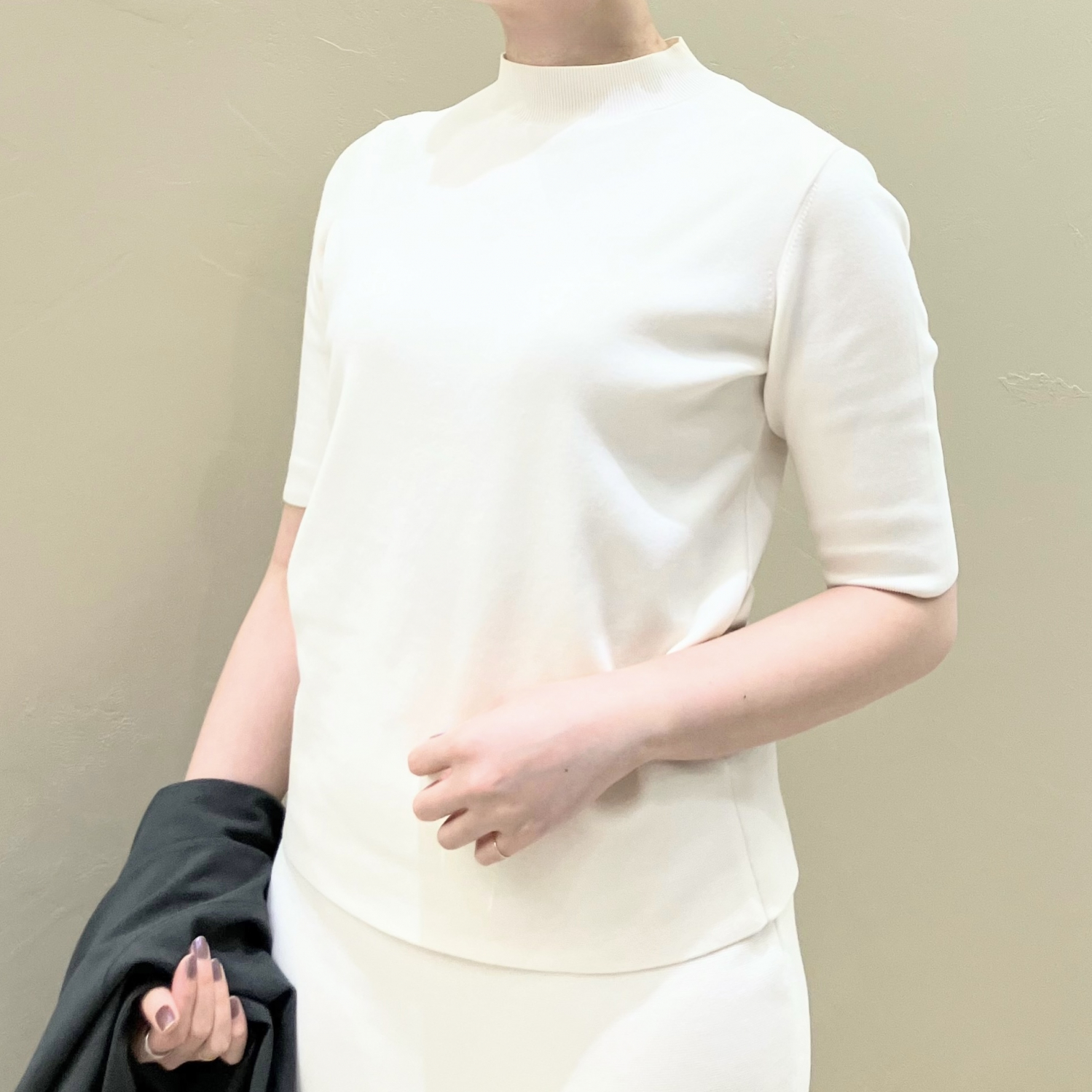 〈Demi-Luxe BEAMS〉シンプルモックネックニット.M