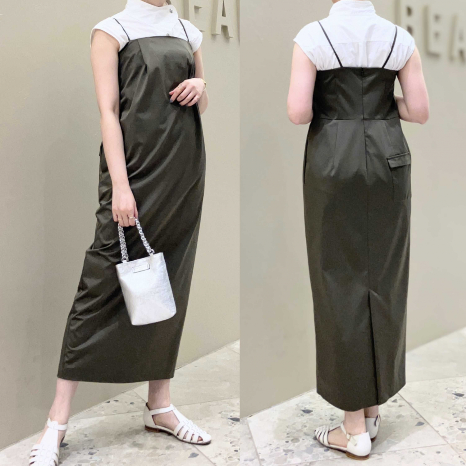 〈Demi-Luxe BEAMS〉エディター東原妙子 × Demi-Luxe BEAMS/シャイニーキャミソールワンピース