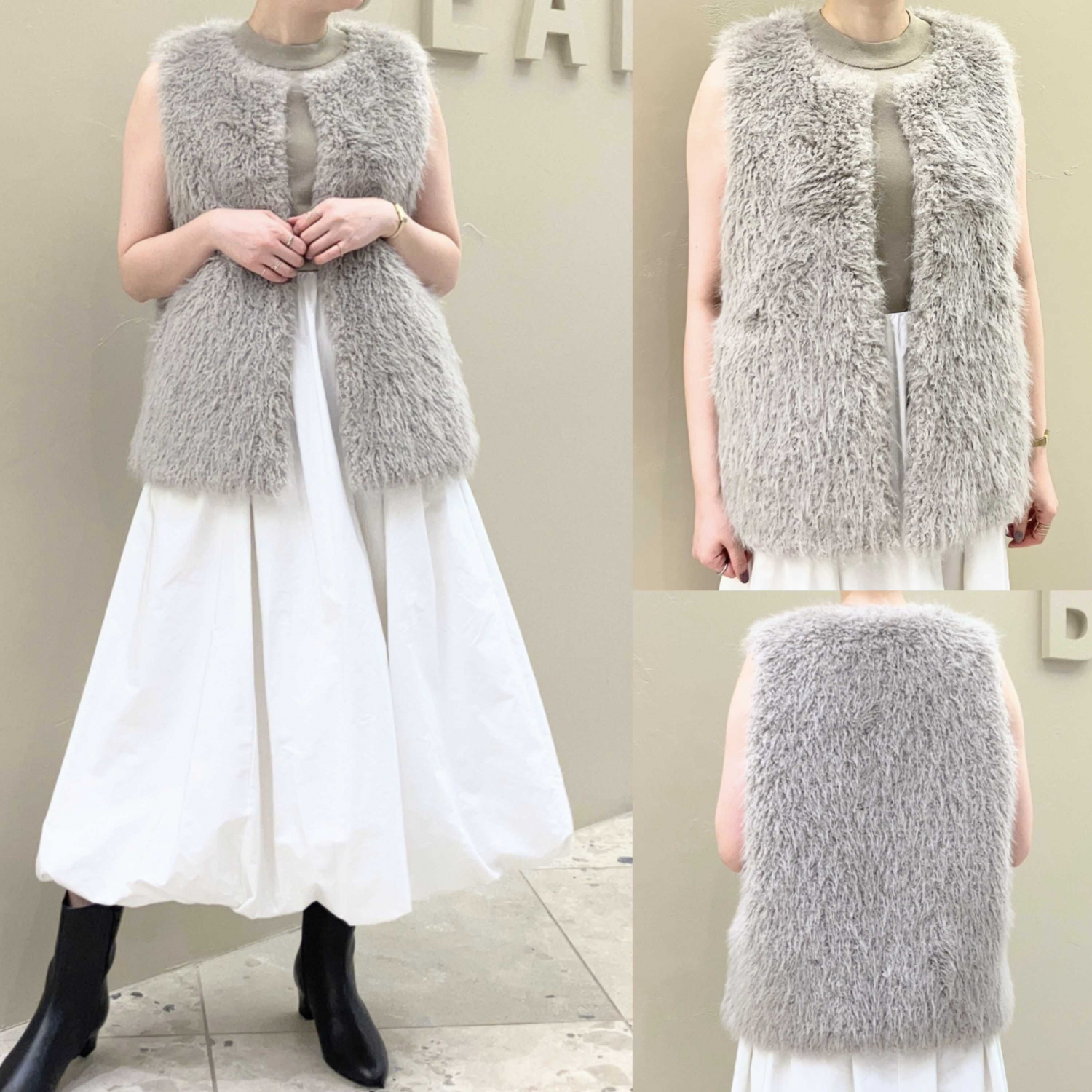 〈Demi-Luxe BEAMS〉ウェイビーフェイクファージレ