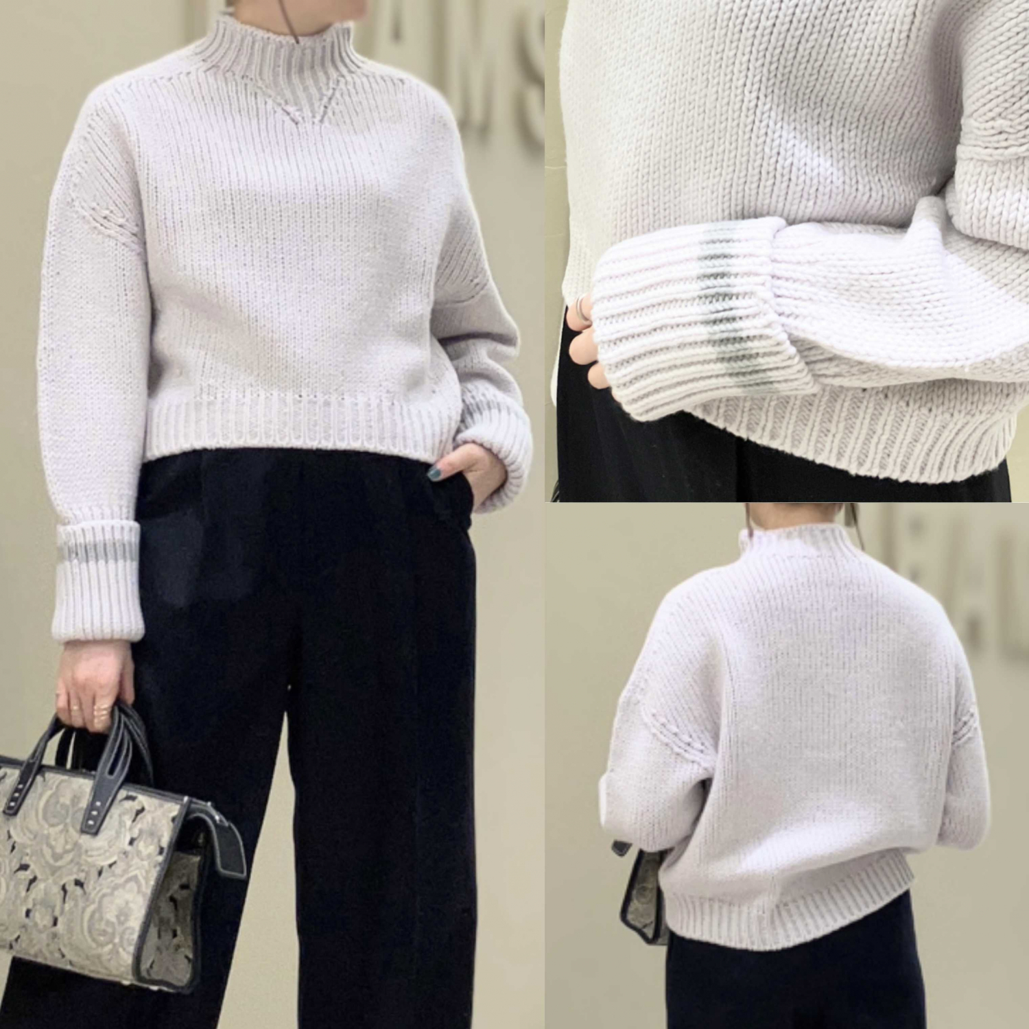 〈Demi-Luxe BEAMS〉AK+1/3ゲージホールガーメントコクーンニット