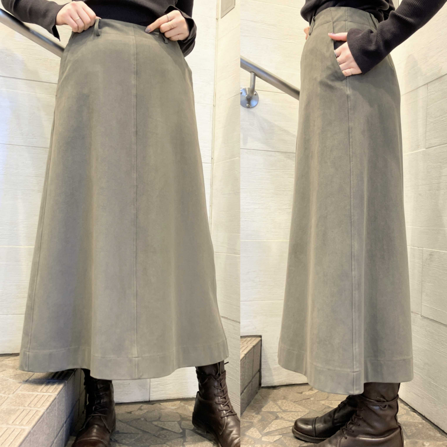 〈Demi-Luxe BEAMS〉フェイクスエードフレアスカート