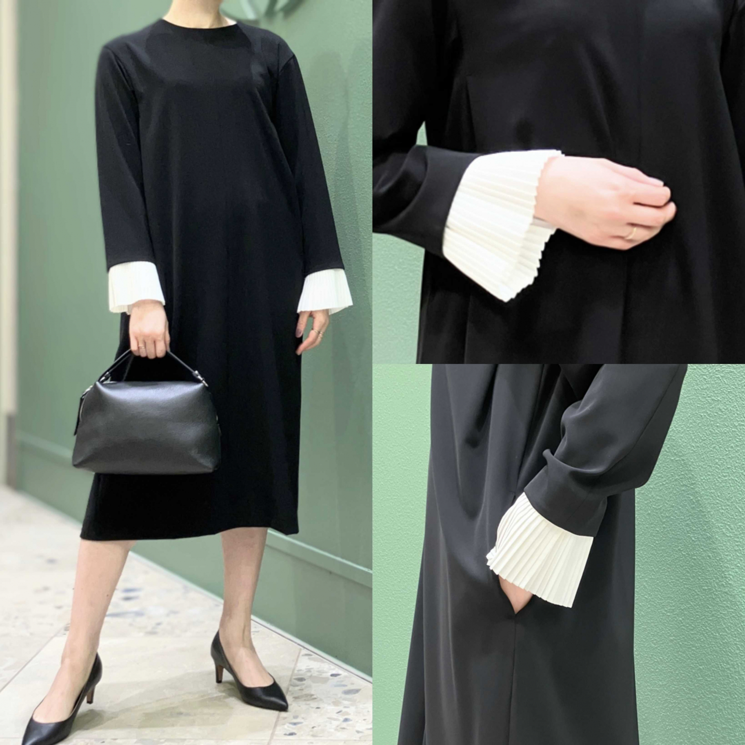 〈Demi-Luxe BEAMS〉プリーツカフスワンピース