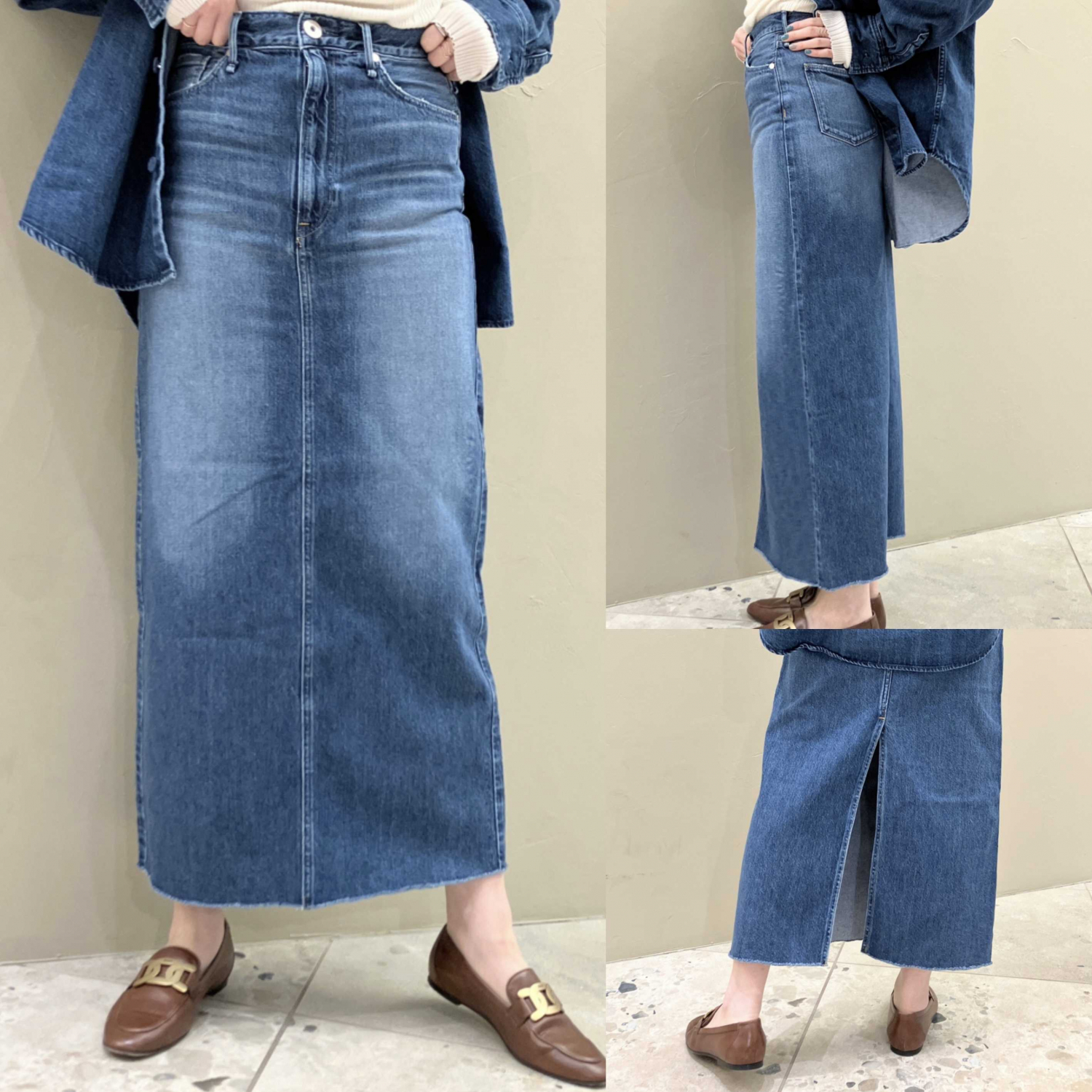 〈Demi-Luxe BEAMS〉upper hights/別注THE HERENAデニムスカート