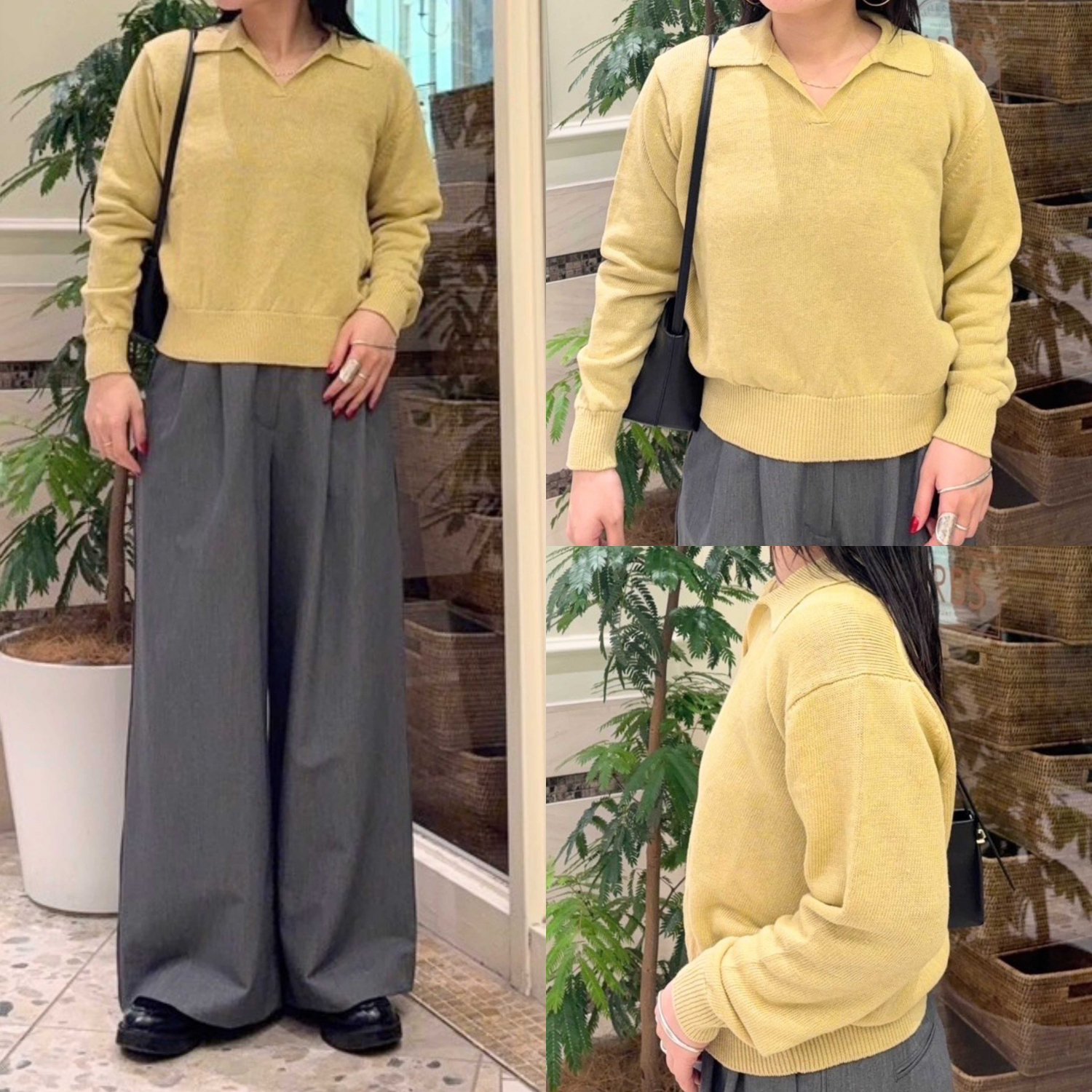 〈Demi-Luxe BEAMS〉BATONER/別注リネンスキッパーネックニット