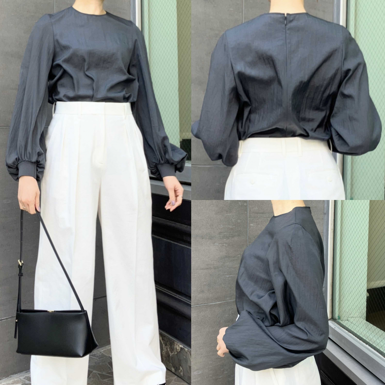 〈Demi-Luxe BEAMS〉AK+1/クルーネックリブブラウス