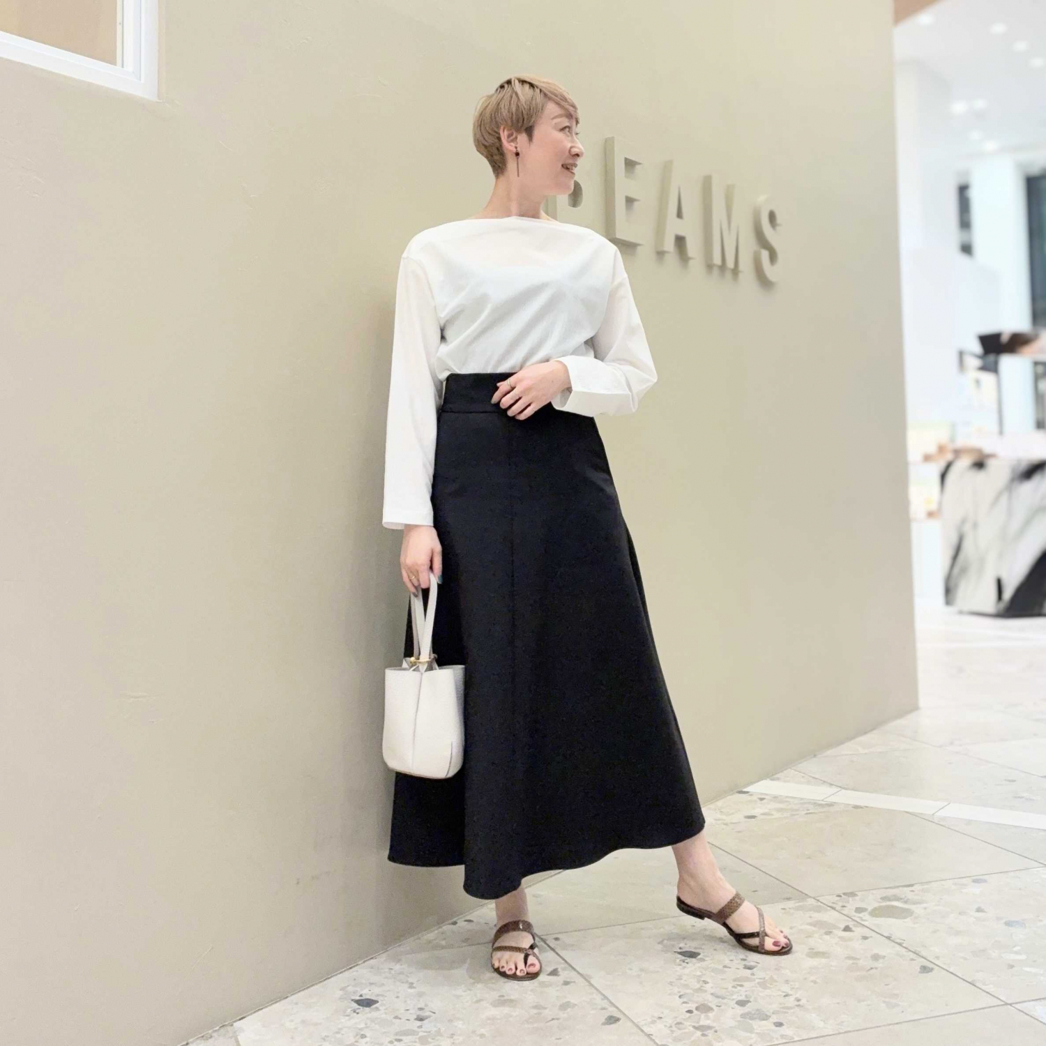 〈Demi-Luxe BEAMS〉 ナチュラルオックスフレアスカート