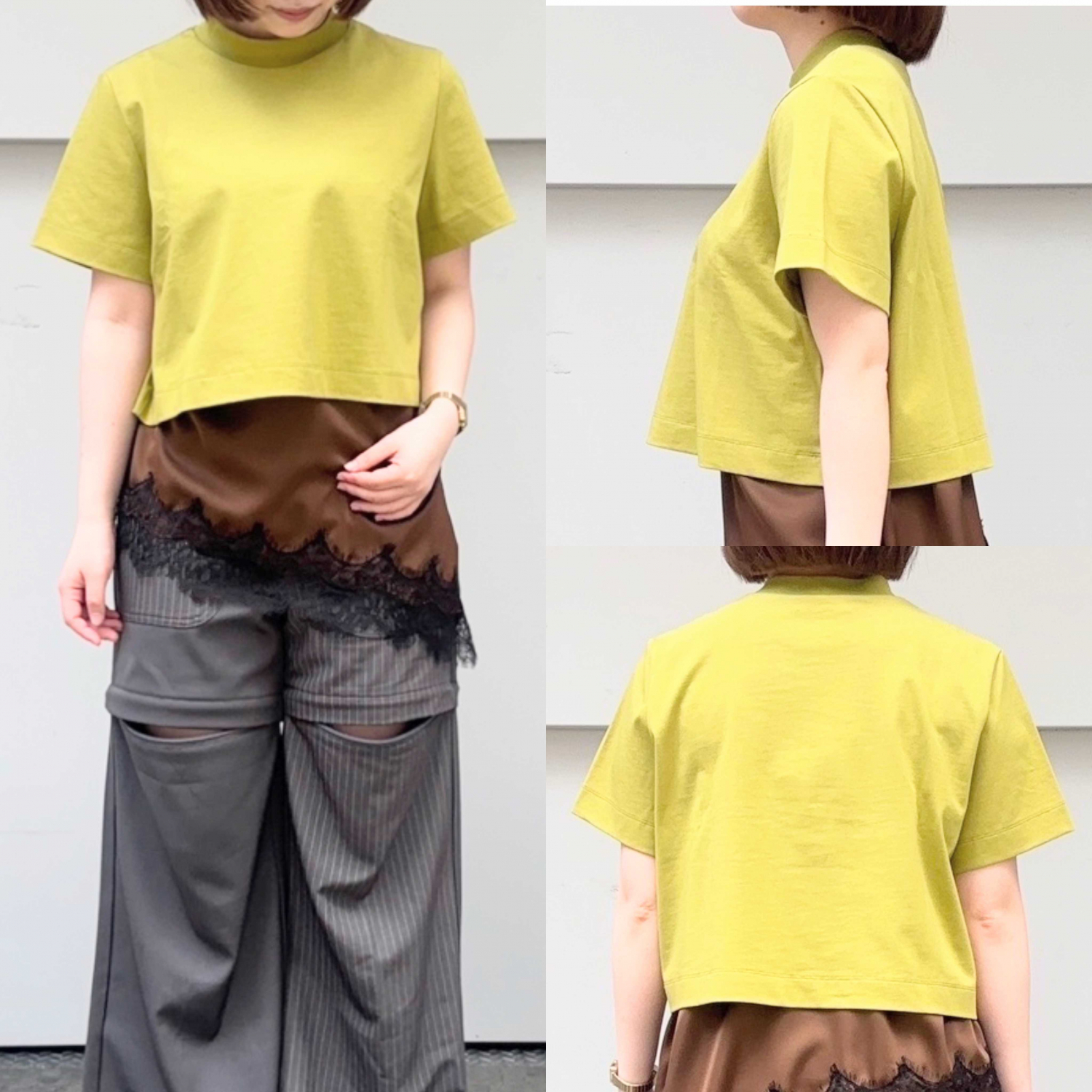 〈Demi-Luxe BEAMS〉モックネックショートTシャツ