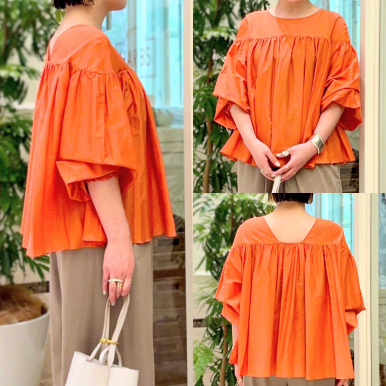 〈Demi-Luxe BEAMS〉コットンシルク2WAYブラウス
