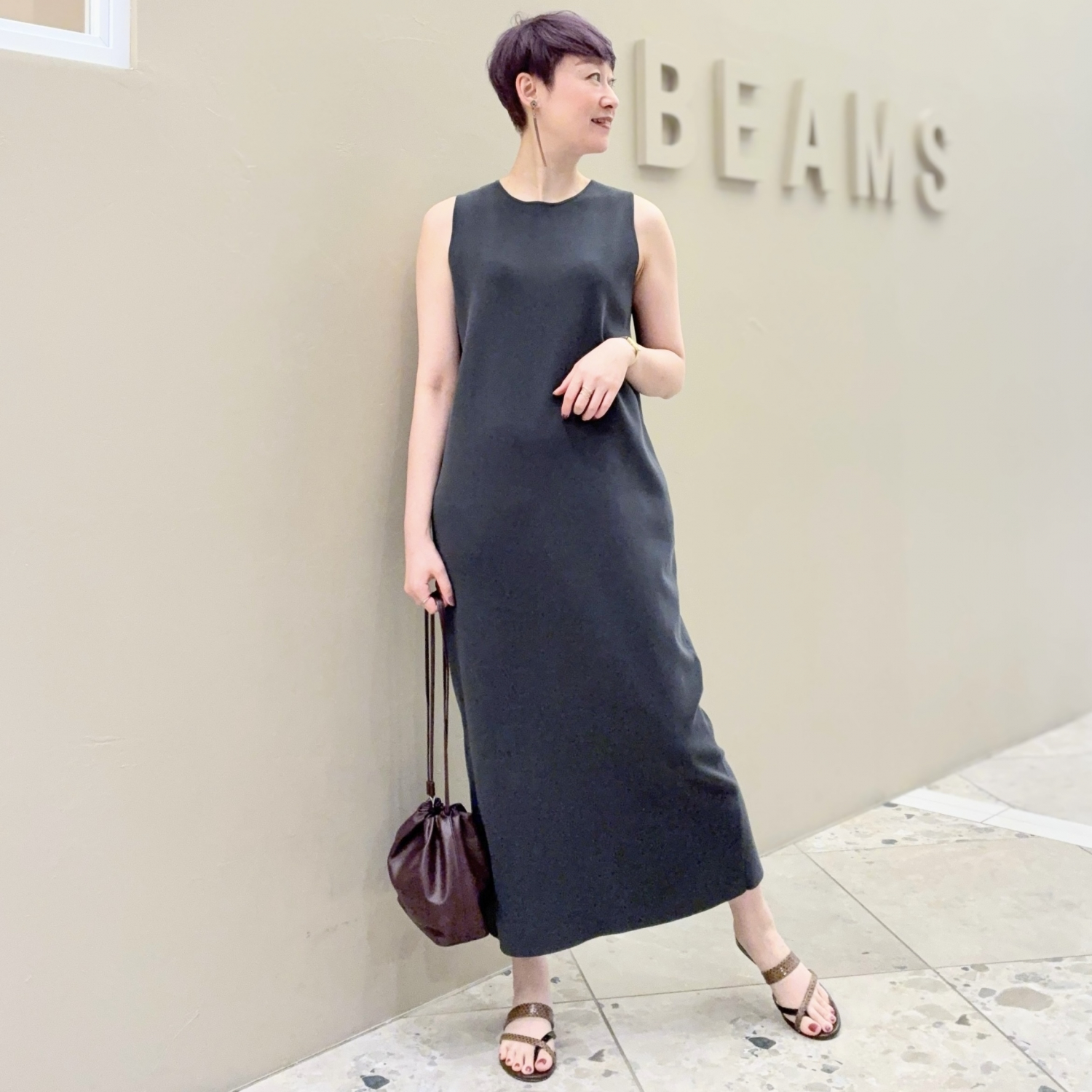 〈Demi-Luxe BEAMS〉コットン16ゲージ ノースリーブ ワンピース