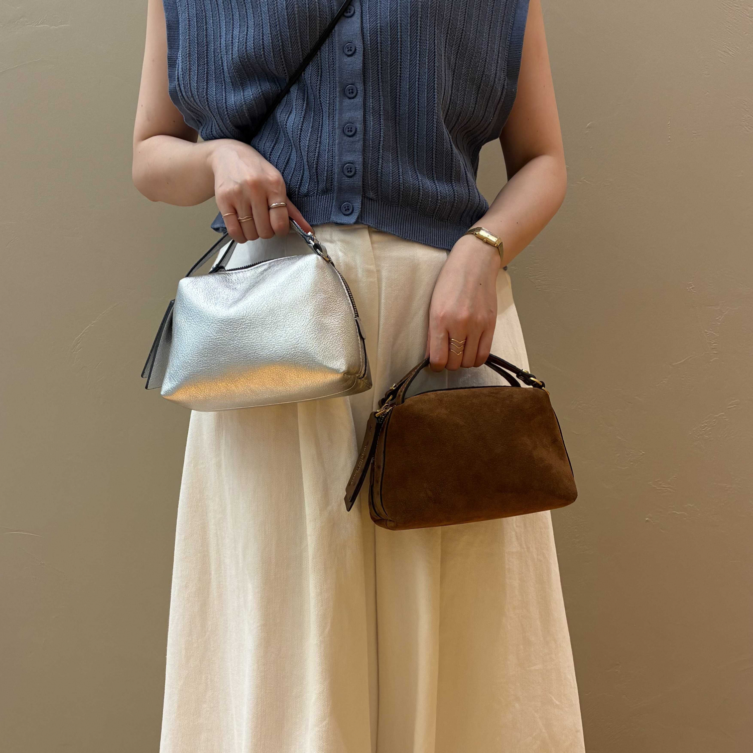 〈Demi-Luxe BEAMS〉GIANNI CHIARINI / スエード ALIFA レザー ショルダーバッグ S